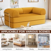 Modern 3-Person Convertible Sleeper Sofa Bed, 4-in-1 loveseat Sleeper, Comfy Removable Floor Couch for Living Room with Detachable and Washable Fabric