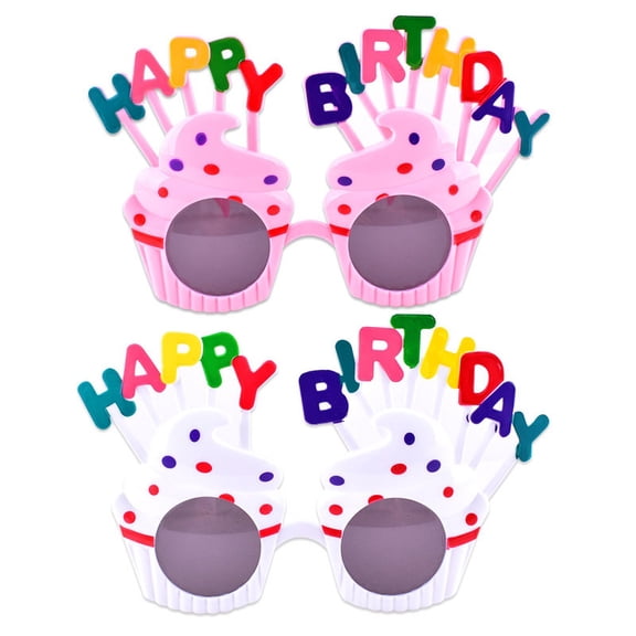 2 Packs Happy Birthday Sunglasses,Birthday Photo Props Funny Novelty Glasses, Birthday Party for Kids and Adults