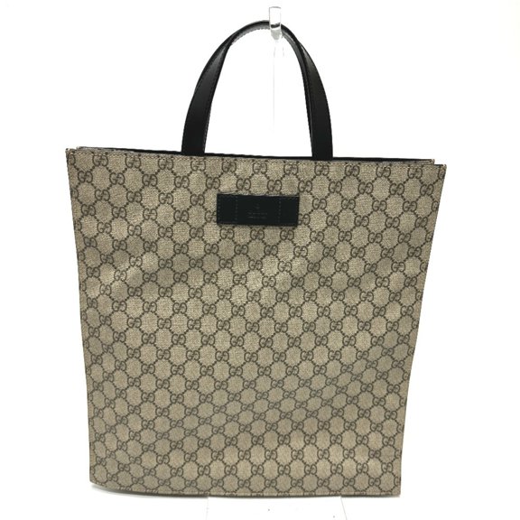 Pre-Owned GUCCI 456217 GG Handbag Tote Bag in Supreme Canvas, Men's, Beige (Good)