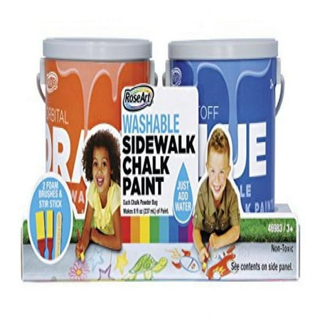 RoseArt Sidewalk Chalk Paint (2-Pack) Orbital Orange/Blastoff Blue