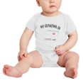 thumbnail image 2 of My Grandma In North Carolina Loves Me Baby Clothing For Boy Girl Bodysuits 3-6 Months, 2 of 5