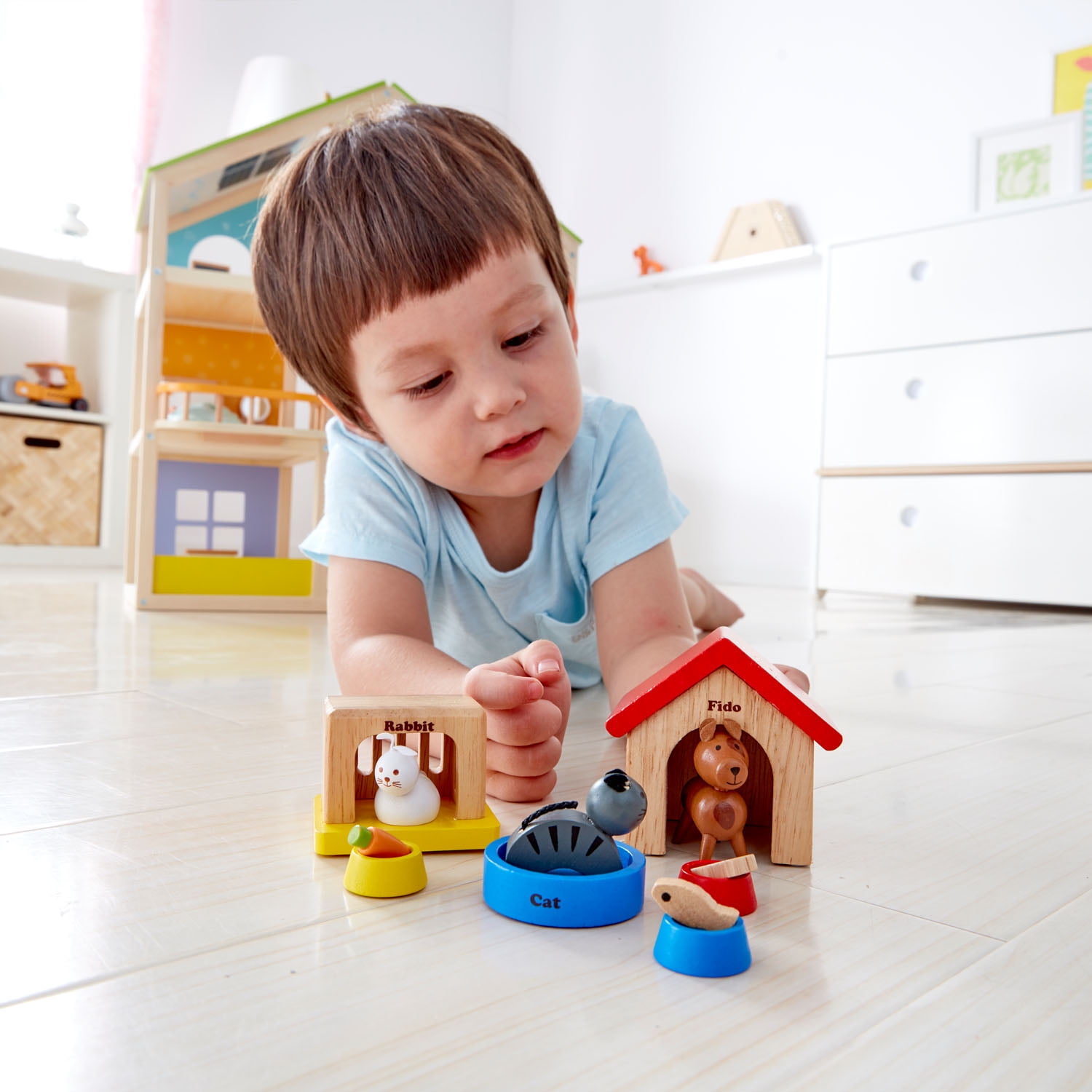 hape family pets wooden doll house animals