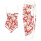thumbnail image 1 of Gibobby Traje de Baño Sexy Bikini Traje de baño de 1 pieza para mujer+1 pieza para cubrir traje de baño de dos piezas con estampado vintage Monokini Biki(Rojo,XL), 1 of 3