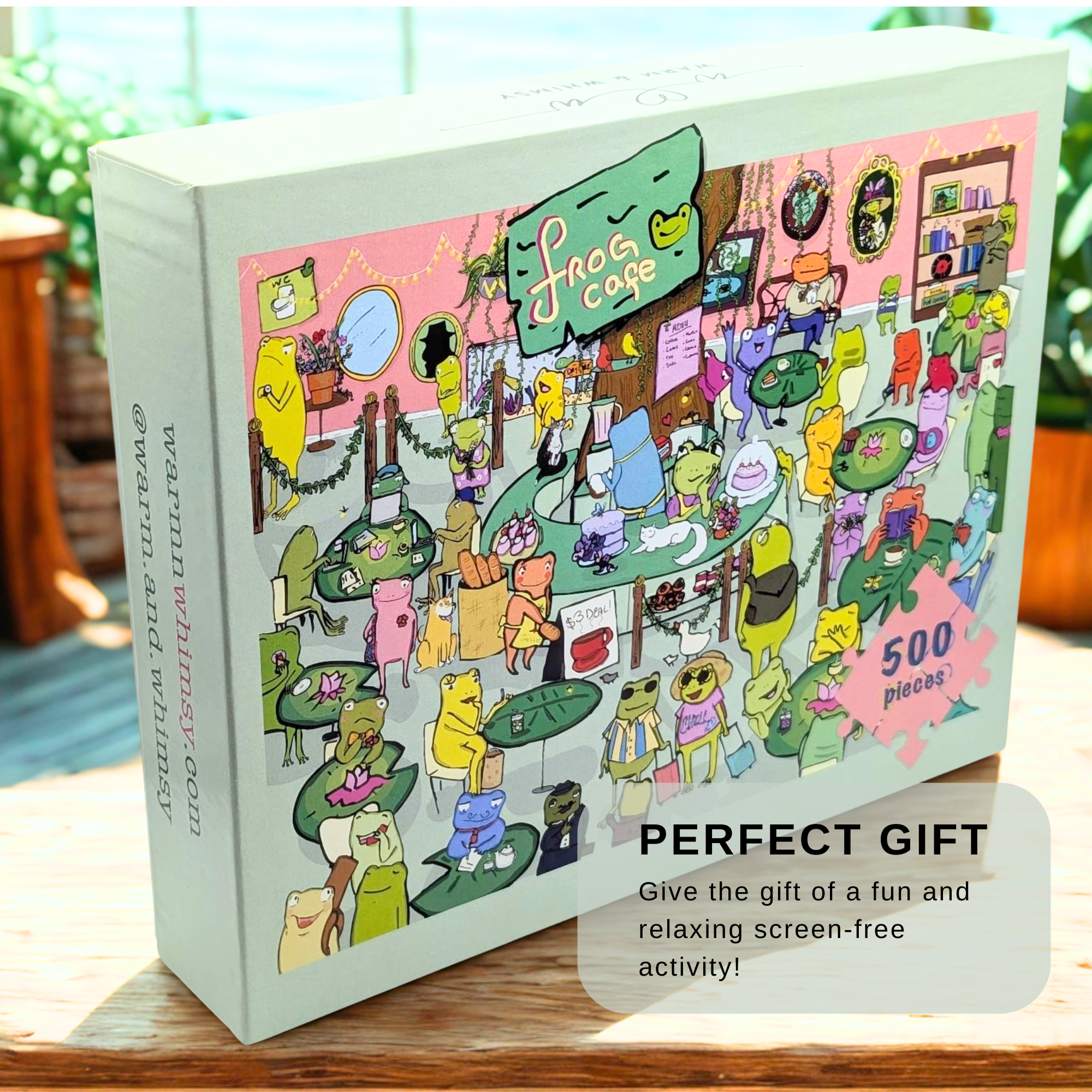Frog Café 500‑Piece Premium Matte Jigsaw Puzzle – 19.25" x 26.6"