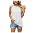 thumbnail image 2 of EKOUSN Summer Tank Tops for Women Pleated Spaghetti Strap Camisole Loose Fit Casual Sleeveless, 2 of 5