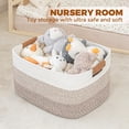 thumbnail image 6 of Large Rectangle Blanket Basket, 25"x16"x16" 108L Woven Nursery Cotton Rope Baskets for Storage, Living Room, Toy Organizing with Handle-Gradient Brown, 6 of 8