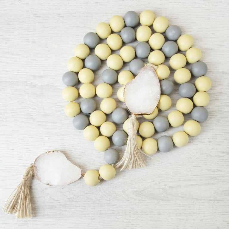 Cousin DIY Geode Wood Bead Garland Décor Kit, Natural Beige