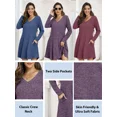 thumbnail image 2 of VEPKUL Women's Plus Size Dresses 4XL, Long Sleeve V Neck Sweater Dresses Casual Fall Winter Dress Tunic Dress with Pockets, 2 of 9