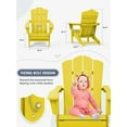 thumbnail image 2 of SONGMY Folding Adirondack Chair, HDPE All-Weather Patio Chairs, Wooden Textured Lawn Chair for Poolside, Backyard, Deck, Fire Pit, Yellow, 2 of 12