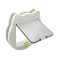 thumbnail image 4 of Puerta abatible para mascotas con cierre de 4 vías, silenciosa, resistente a la intemperie, para dormitorio, caja de arena, color blanco, 4 of 14