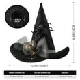 thumbnail image 3 of Ayieyill Halloween Witch Hats for Women with Lamp Cosplay Party Halloween Costume Accessory Black, 3 of 8