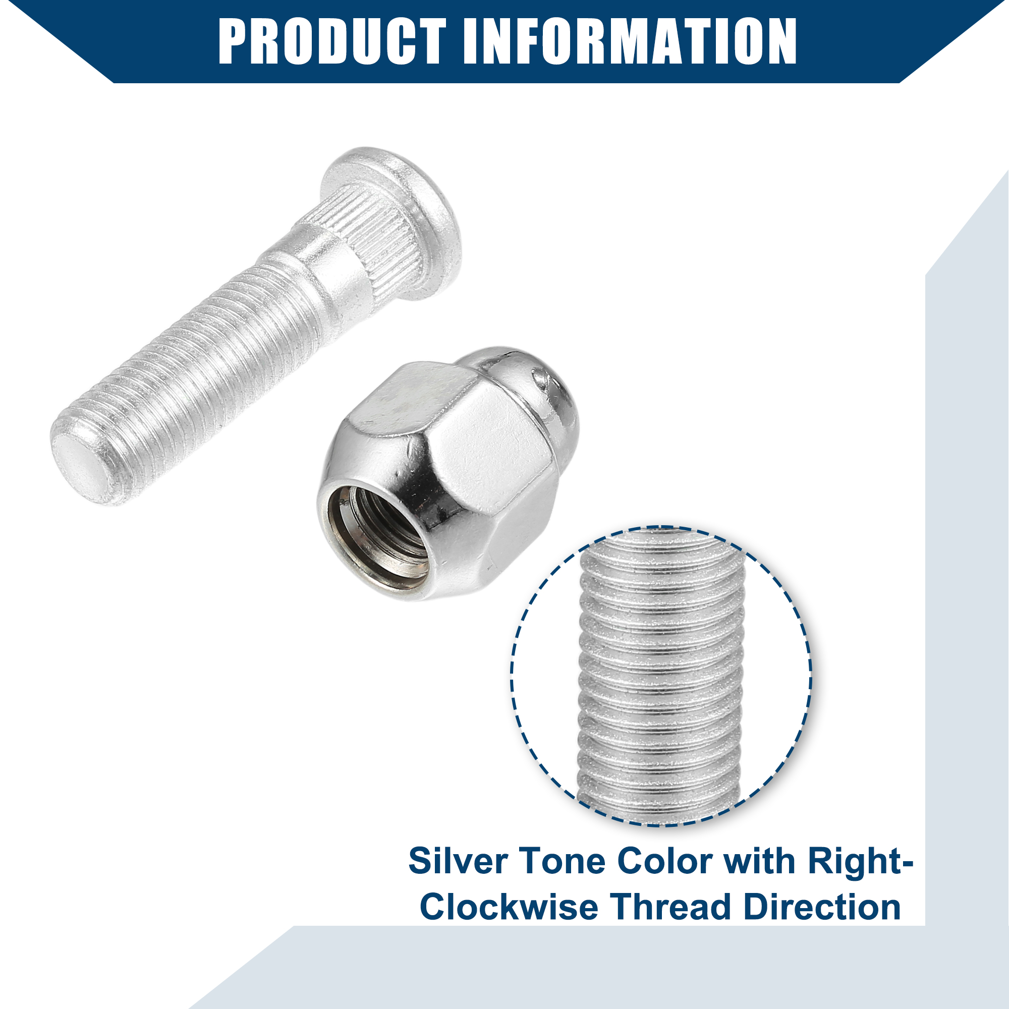 Unique Bargains M12-1.5 Wheel Stud Bolt for Hyundai Elantra Santa Fe for Kia Forte Rio