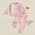 thumbnail image 2 of KPOPLK Baby Girl Outfit Set 3 6 9 12 18 24 Months 2t 3t Letter Print Long Sleeve Sweatshirt Tops Pants Outfit Set for Toddler,Size 12-18 Months, 2 of 9