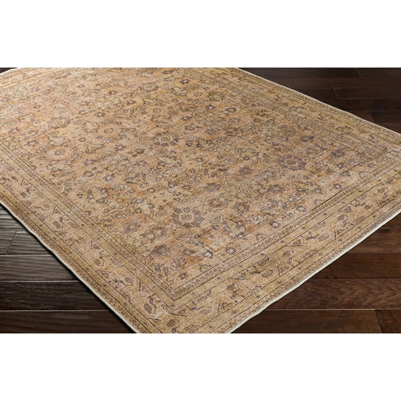 Hauteloom Lapining Living Room, Bedroom Machine Washable Area Rug - Traditional - Dark Red, Mustard, Olive - 2' x 2'11"