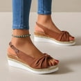 thumbnail image 2 of Daznico Sandals Women,Sandals Large Size Rope Bow Wedge Casual Sandals For Women,Orthopedic Sandals for Women,Summer Sandals for Women 2024(Color:Brown,Size:8), 2 of 8
