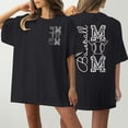 thumbnail image 2 of WREESH Women's Baseball Mom Shirt Front and Back Printed Round Neck Short Sleeve T-Shirt Black, 2 of 5
