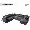 thumbnail image 2 of Modern Modular Sectional Sofa with Movable Ottoman - Oversized 7-Seater L-Shaped Chenille Cloud Couch for Living Room, Apartment, Dark Gery, 2 of 6