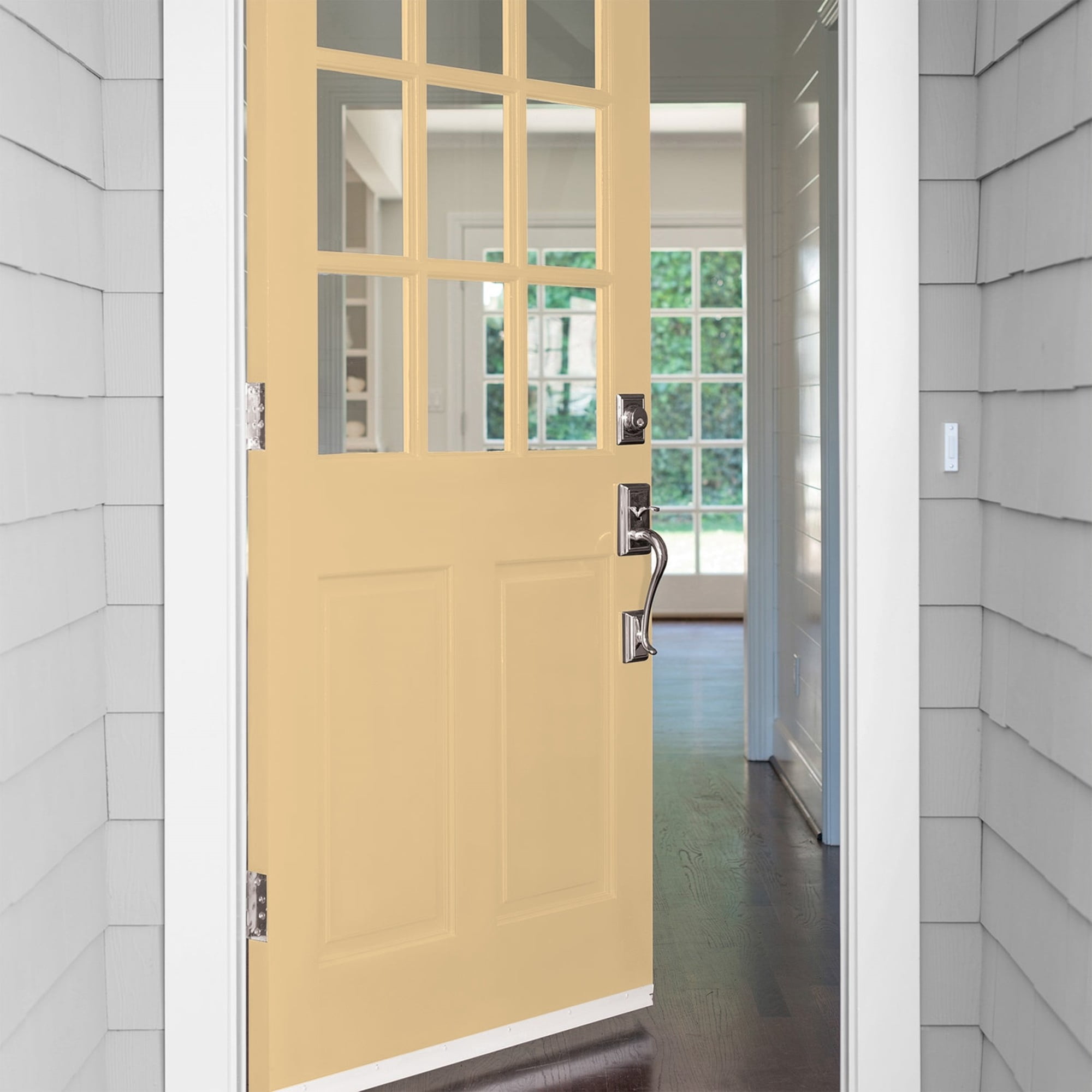 Glidden Fundamentals Halo / Yellow, Semi-Gloss Exterior Paint, 1 Quart