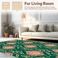 thumbnail image 2 of ODIKA 4'x6' Machine Washable Non-Slip Area Rug, Artistic of Stylized Foliage and Ornate Floral Swirls High Traffic Rug, Green, 293741, 2 of 7
