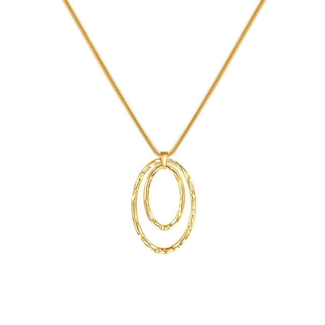 sweethay Collar de cadena de moda, joyería de oro Universal ajustable, colgantes colgantes resistentes elegantes, collares largos para mujer Type6 NO6
