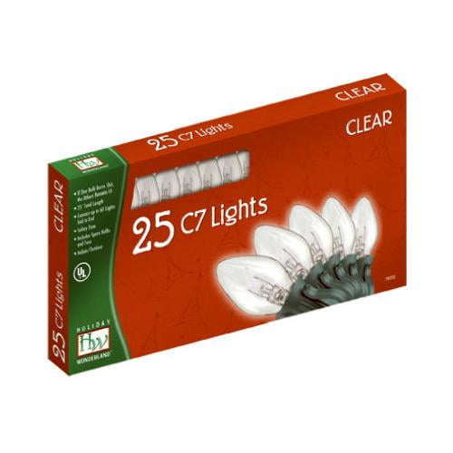 Christmas Lights Set, Clear, C7, 25 Ct., Noma, 525C88