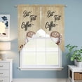 thumbnail image 6 of Swag Valance Curtains for Windows, Vintage Coffee Light Filtering Kitchen Curtains with Rod Pocket, Modern Farmhouse Coffees Brown Retro Window Treatment Valances for Living Room, 36x45 - 2 PCS, 6 of 9