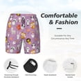 thumbnail image 4 of Kdxio Lovely Animals Print Men's Swim Trunks with Compression Liner 7 Inch Inseam Quick Dry Swim Shorts, 4 of 7