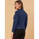 thumbnail image 5 of Chaqueta de gamuza sintética para mujer Cárdigan de outwear drapeado con solapa frontal abierta Azul real S, 5 of 6