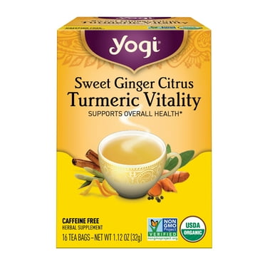 Yogi  Sweet Ginger Citrus Turmeric Vitality, Herbal Wellness Tea Bags, 16 Count