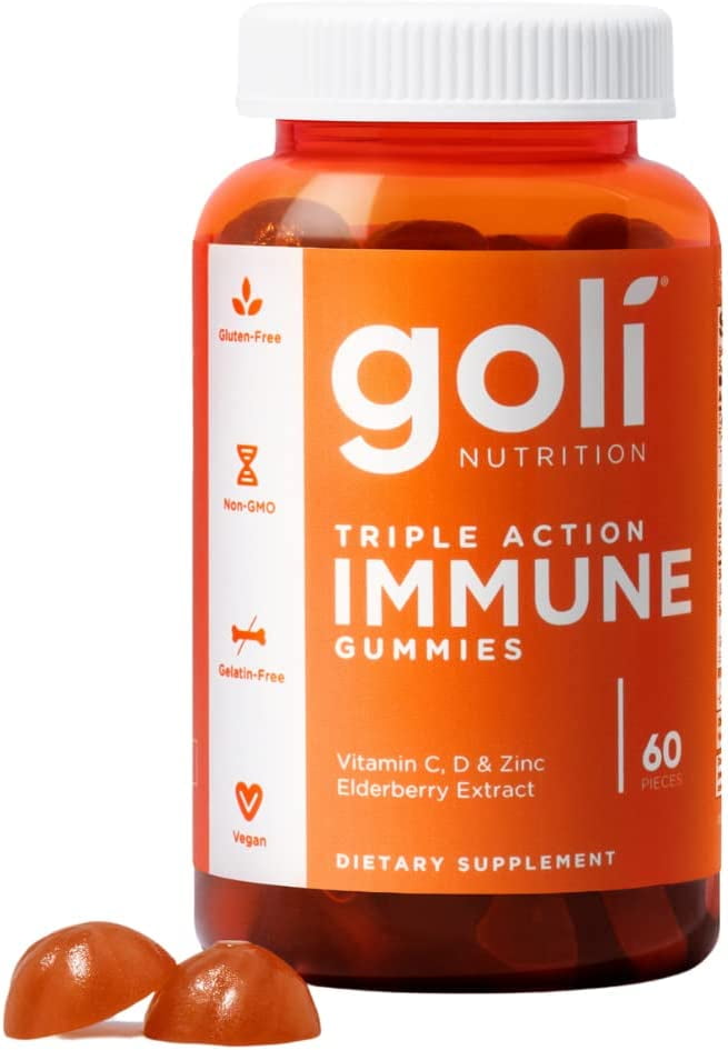 Goli Nutrition Immune Gummies, 60 Count, Blackberry Strawberry Lemonade Flavor