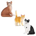 thumbnail image 2 of Children’s Toy Cats Realistic Animal Cat Figure Models Animal Project Props Standing Cat Brown 3Set, 2 of 3
