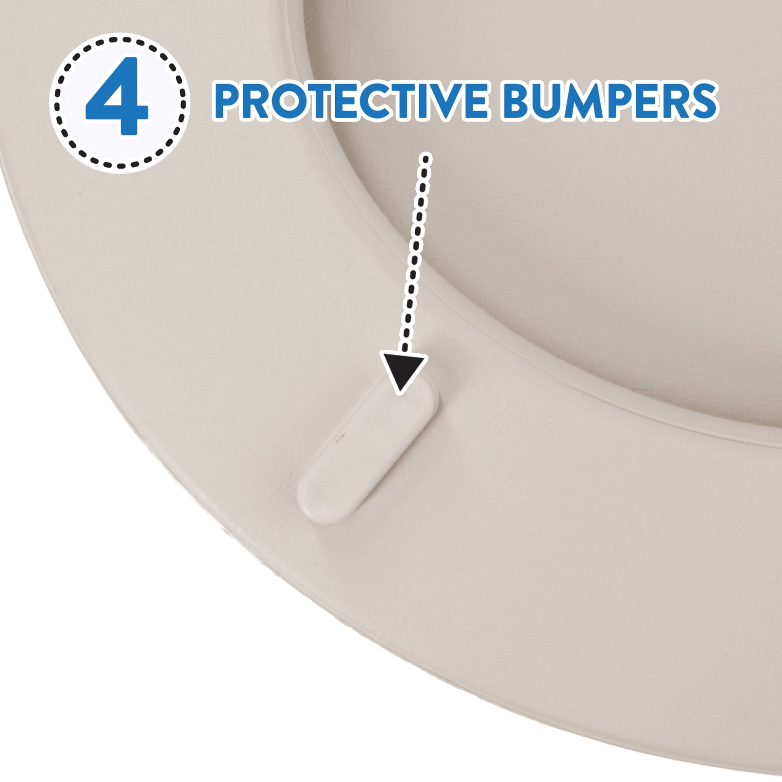 Ginsey Elongated Soft Cushion Toilet Seat, Champagne