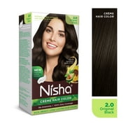 Nisha Creme Hair Color | Permanent Long Lasting Black Hair Dye Colour Kit | Original Black | 60gm / 2.02 Oz