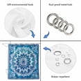 thumbnail image 5 of Blue Boho Floral Bathroom Shower Curtains with 12 Hooks Polyester Waterproof Shower Curtain for Stalls and Bathtubs Ethnic Tribal Abstract Flowers Motifs Decorative Bathroom Curtain 72x72 Inches, 5 of 8