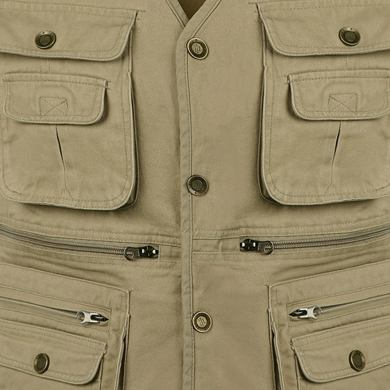 LYXSSBYX Winter Jackets for Men Clearance Men's Outdoor Vest Leisure Jacket  Lightweight Vest with Zip Many Pockets