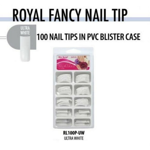 Mia Secret - Nail Tips - Royal Fancy - (BLISTER) 100 Ultra White (RL100P-UW)
