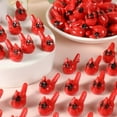 thumbnail image 5 of 50 Pcs Mini Resin Red Cardinal Bird Figurines Tiny Cardinal Figurine Christmas Ornaments for Gift Xmas Miniature Garden Crafts Cake Topper Christmas Decoration, 5 of 8