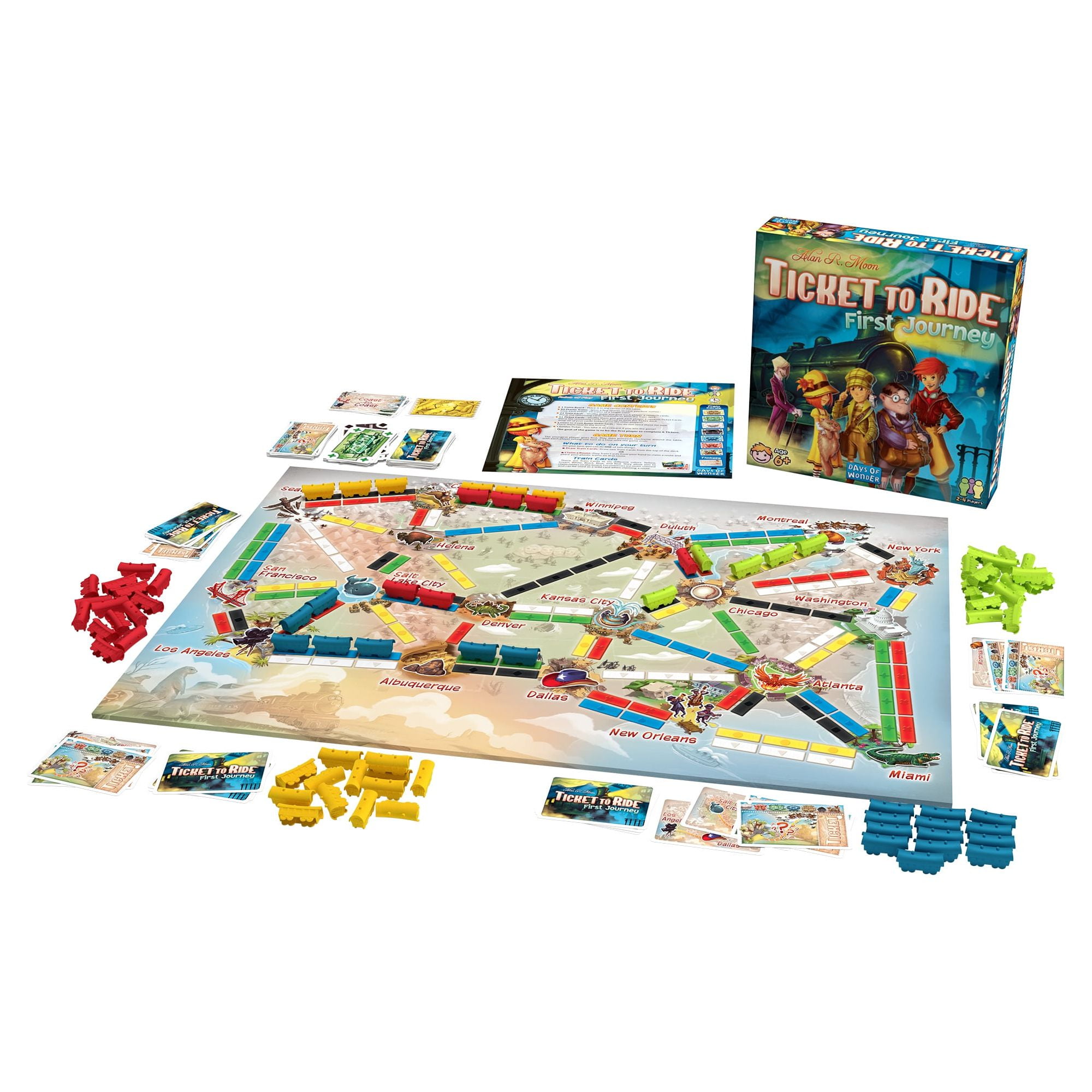 Ticket to Ride First Journey Board Game - Fun and Easy for Young Explorers!  Train Strategy Game, Family Game for Kids & Adults, Ages 6+, 2-4 Players