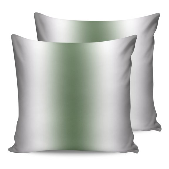 Waterproof Outdoor Throw Pillows with Inserts 18"x18" Set of 2, Gray Sage Green Soft Decorative Pillowcases for Couch Bedroom, Modern Gradient Geometric Pillow Covers for Sofa Living Room