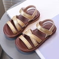 thumbnail image 2 of UAYOTSE Big Girls Sandals Open Toe Adjustable Strap Flat Dress Sandals Elegant for Wedding Events,Sizes 7, 2 of 6