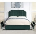 thumbnail image 6 of Furniture of America Landhill Glam Fabric Upholstered Queen Bed in Dark Green, 6 of 13