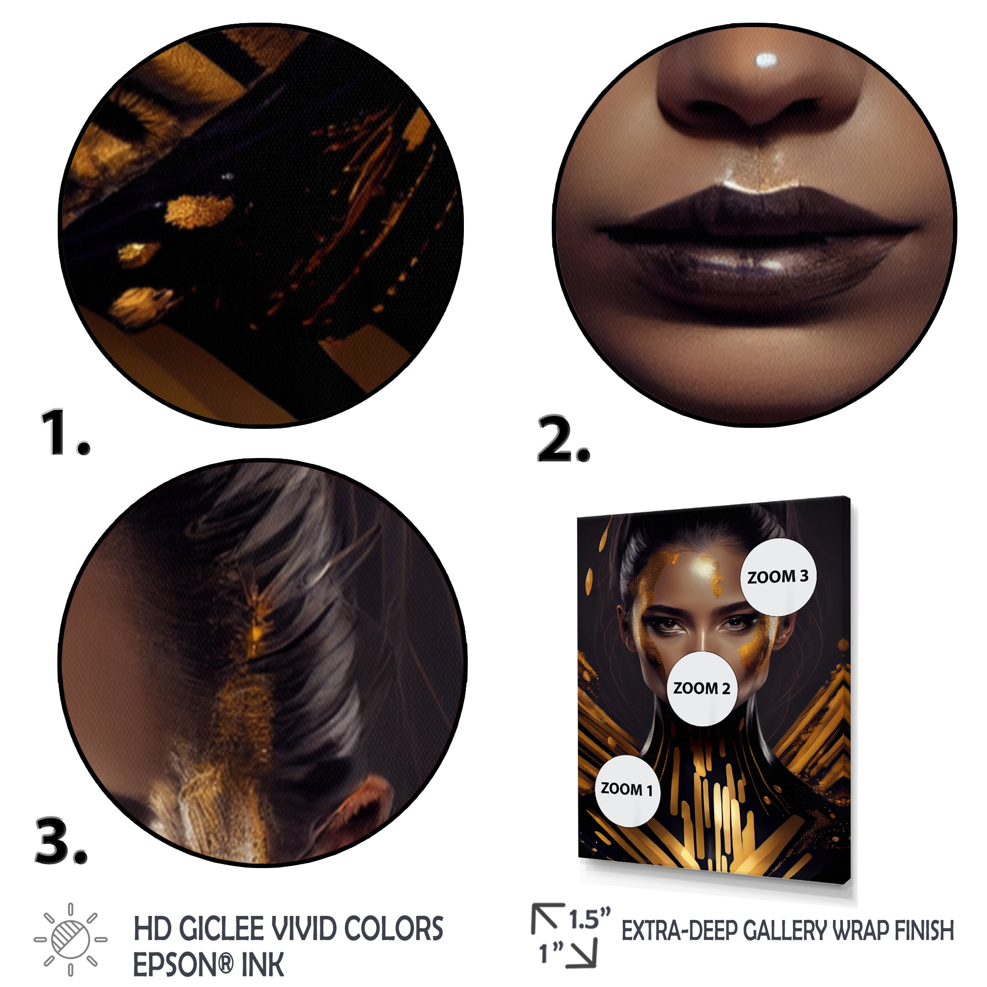 Designart Sensual Liquid Gold Woman I Canvas Wall Art
