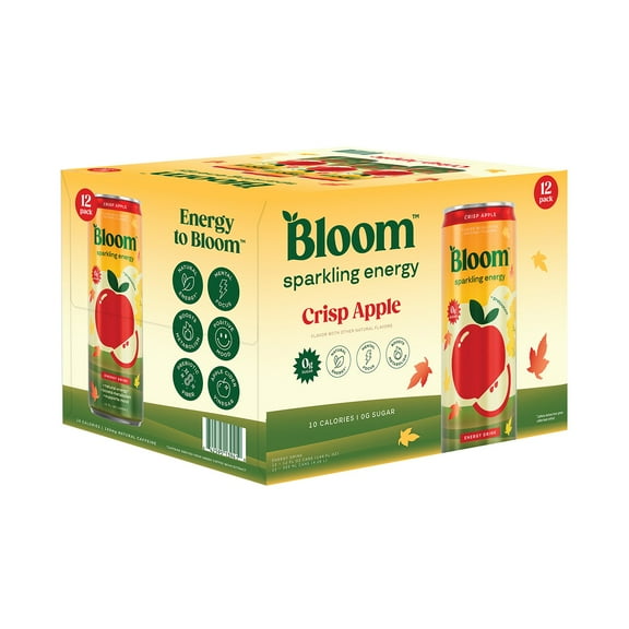Bloom Sparkling Energy, Crisp Apple, 12 fl. oz., 12 pk.