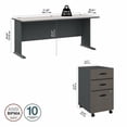 thumbnail image 4 of Series A 72W Desk with Drawers in Slate and White Spectrum - Engineered Wood, 4 of 6