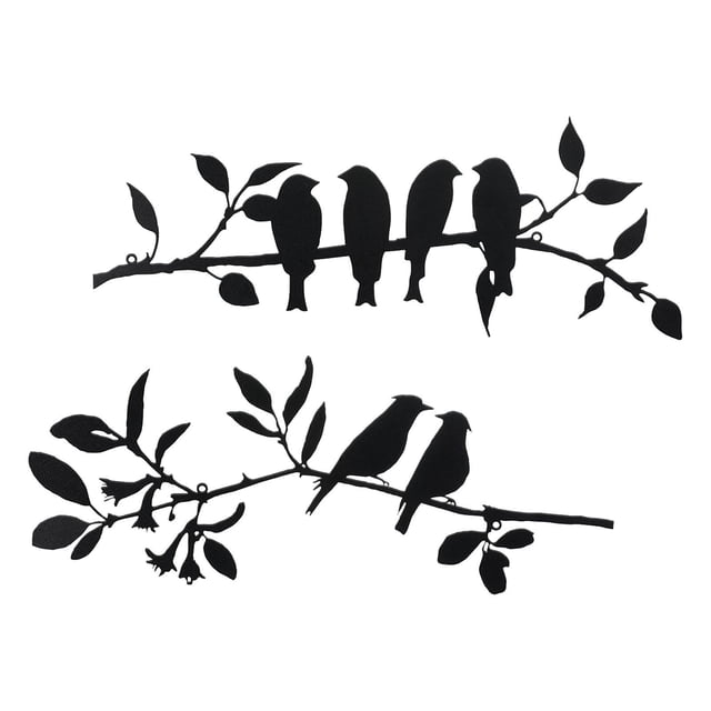 simhoa 2 Pieces Birds Metal Wall Art Decor Decorative for Centerpiece Backyard Home C