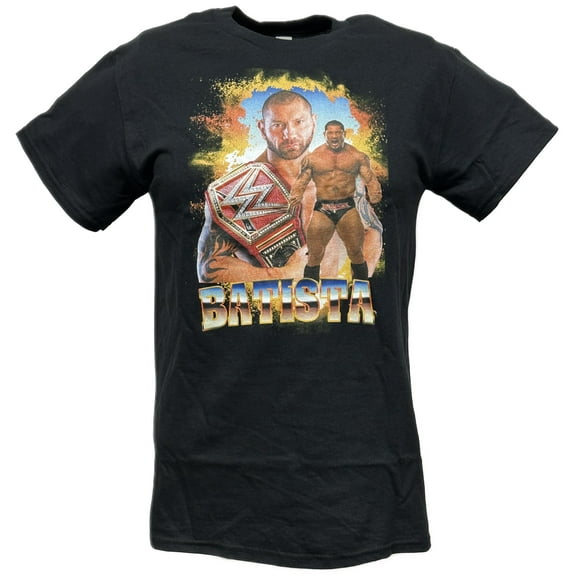 Batista Championship Belt Mens Black T-shirt WWE