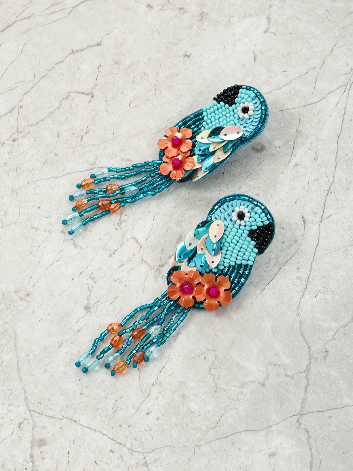 Time and Tru Beaded Parrot Earring, Multicolored, 1 Pair