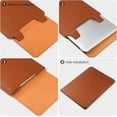 thumbnail image 4 of Portable Leather Laptop Sleeve Case Bag for Macbook Air 12 13 14 15 16 Inch M5 M4 M3 M2 Chip Mac Book Pro Adjustable Stand Cover, 4 of 10
