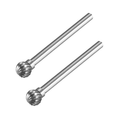 

Carbide Burrs Single Cut Rotary Burrs File Ball Shape Cutting Burrs with 1/8 Shank 1/4 Head for Die Grinder Bits 2pcs
