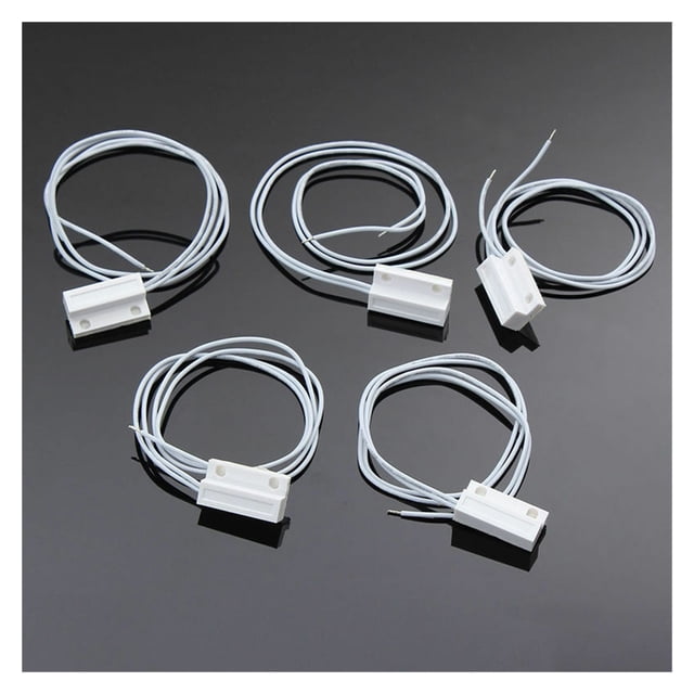 5 Pcs MC-38 ABS Wired Door Window Sensor Magnetic Switch Home Alarm System Detector Family Protective White AT ,Consistent Performance